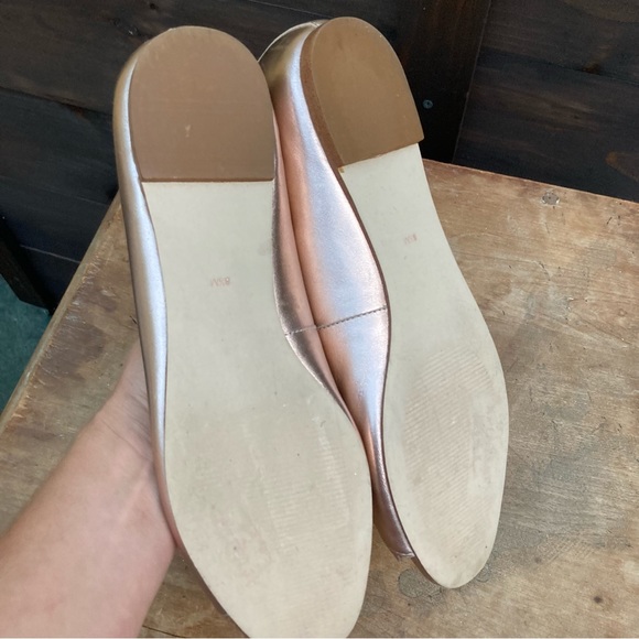 NEW Nicole Millier Artellier flats rose gold metallic open toe size 8.5 - Picture 8 of 10